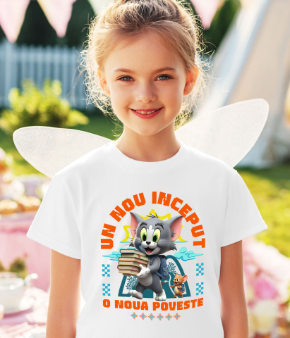 Tricou Copii cu om și Jerry – Învață Distractiv, Făcând Primii Pași 100% Bumbac, Alb, 12 Ani [2]