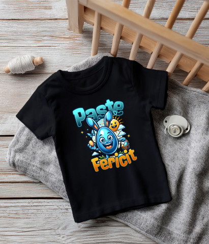 Tricou Femei, Barbati, Copii, Fata, Baiat, Unisex Personalizat "Ou Albastru cu Urechi de Iepure - Cadou Paște pentru Copii" [4]