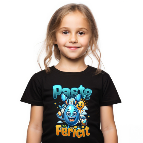 Tricou Femei, Barbati, Copii, Fata, Baiat, Unisex Personalizat "Ou Albastru cu Urechi de Iepure - Cadou Paște pentru Copii"