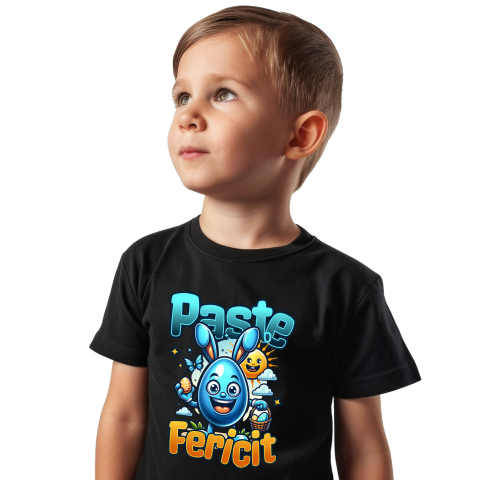 Tricou Femei, Barbati, Copii, Fata, Baiat, Unisex Personalizat "Ou Albastru cu Urechi de Iepure - Cadou Paște pentru Copii" [1]