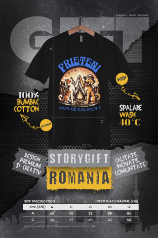 Tricou Femei, Barbati, Copii, Fata, Baiat, Unisex Personalizat "Pereche Perfectă: Câine și Pisică la Foc de Tabără – Aventură cu Prieteni Gata de Călătorie" [3]