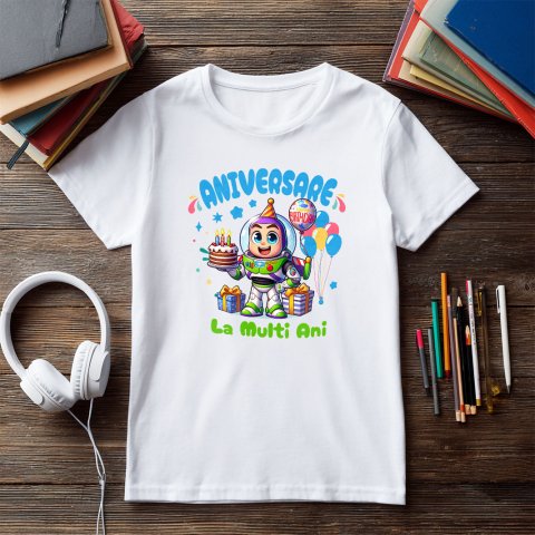 Tricou Copii cu Petrecere cu Buzz Lightyear – Spre Infinit si Dincolo! 100% Bumbac, Alb, 10 Ani [4]