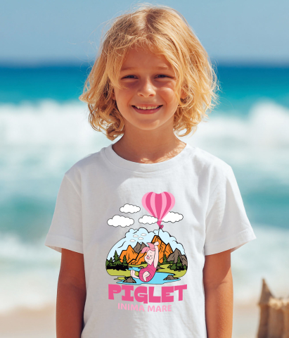 Tricou Copii cu Piglet - Micutul care face lumea mai frumoasa 100% Bumbac, Alb, 10 Ani [3]