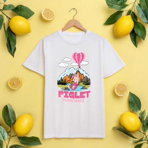 Tricou Copii cu Piglet - Micutul care face lumea mai frumoasa 100% Bumbac, Alb, 10 Ani [4]