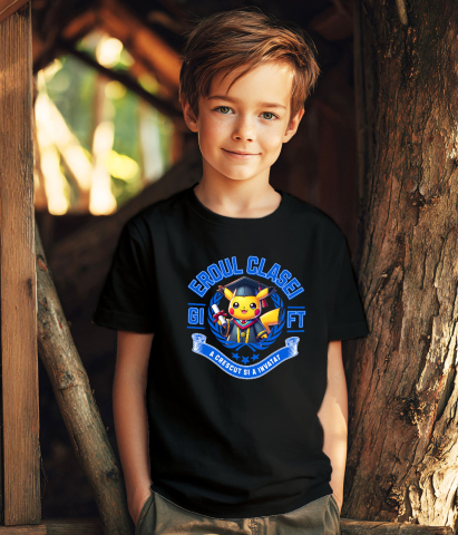 Tricou Copii cu Pikachu – Aventuri Si Note Mari 100% Bumbac, Negru, 12 Ani [2]