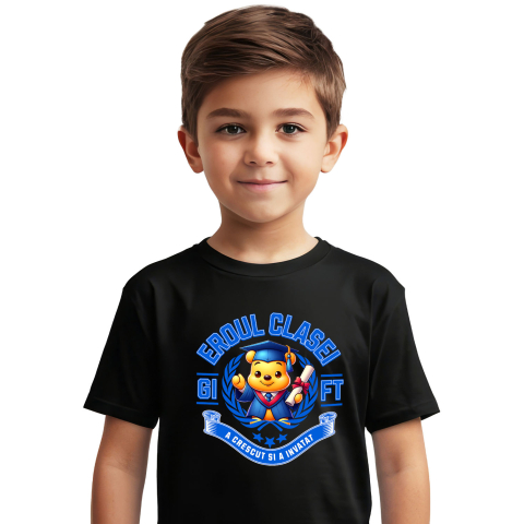 Educatie - Tricou Copii cu Pikachu – Steaua Clasei 100% Bumbac, Negru, 12 Ani