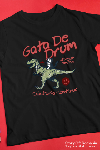 Tricou Femei, Barbati, Copii, Fata, Baiat, Unisex Personalizat Pisică Călare T-rex - Jucărie cu Dinozaur pentru Copii, Călătorie Continuă [4]