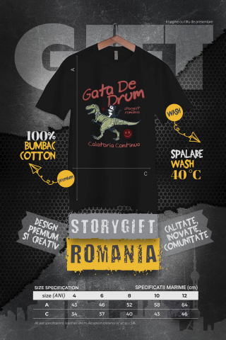 Tricou Femei, Barbati, Copii, Fata, Baiat, Unisex Personalizat Pisică Călare T-rex - Jucărie cu Dinozaur pentru Copii, Călătorie Continuă [3]