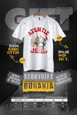 Tricou Femei, Barbati, Copii, Fata, Baiat, Unisex Personalizat Pisica Cântând Lângă Bradul de Crăciun – „Aștept Cadourile” – Cadou Perfect pentru Iubitorii de Pisici [3]