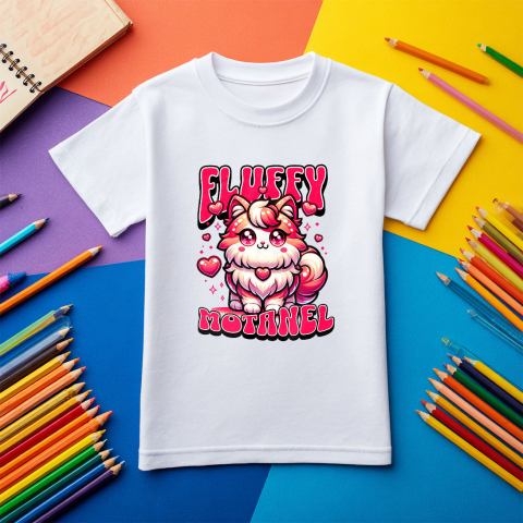 Tricou Femei, Barbati, Copii, Fata, Baiat, Unisex Personalizat Pisica Pufoasă Portocalie Îndrăgostită – Cadou Personalizat Fluiffy Motănel pentru Valentine's Day [4]