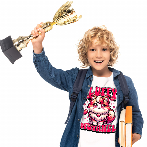 Tricou Femei, Barbati, Copii, Fata, Baiat, Unisex Personalizat Pisica Pufoasă Portocalie Îndrăgostită – Cadou Personalizat Fluiffy Motănel pentru Valentine's Day