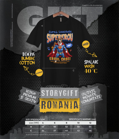 Tricou Femei, Barbati, Copii, Fata, Baiat, Unisex Personalizat Pitbull în Costum de Superman – Produse Personalizate pentru Familie și Copii [5]