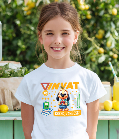 Tricou Copii cu Pluto – Ghidul Meu de Invatare 100% Bumbac, Alb, 10 Ani [3]