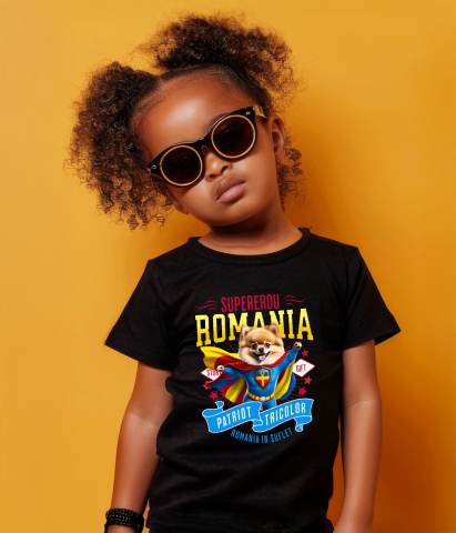 Tricou Femei, Barbati, Copii, Fata, Baiat, Unisex Personalizat Pomeranian În Costum de Căpitan România - Cadouri Personalizate pentru Iubitorii de Animale [3]