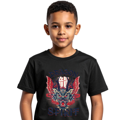 Basme Si Legende - Tricou Femei, Barbati, Copii, Fata, Baiat, Unisex Personalizat Costum Dragon Chinezesc cu Coarne - Inspirat din Cultura Asiatică - Personalizat