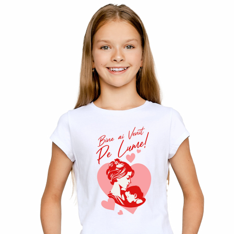 Tricou Femei, Barbati, Copii, Fata, Baiat, Unisex Personalizat Decor Personalizat Mama și Copil - „Bine Ai Venit Pe Lume” [1]