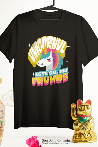 Tricou Femei, Barbati, Copii, Fata, Baiat, Unisex Personalizat Unicorn Colorat Multicolor – Cadou Personalizat „Unicornul este Cel Mai Frumos” pentru Copii [2]