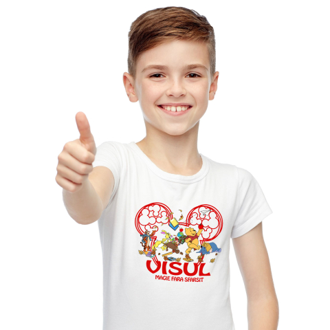 Desene Animate - Tricou Copii cu Prietenii lui Winnie – Distractie si Joaca 100% Bumbac, Alb, 12 Ani