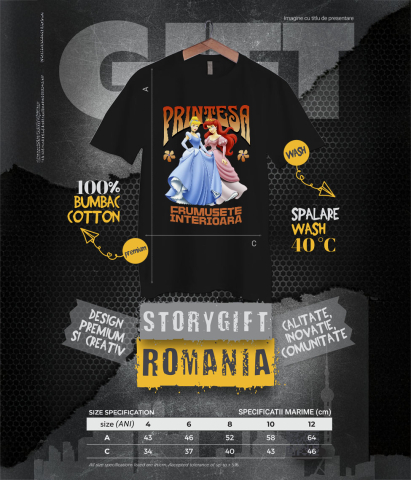 Tricou Copii cu Printesa - Ariel si Mica Sirena - Aventuri in Adancuri 100% Bumbac, Negru, 12 Ani [5]