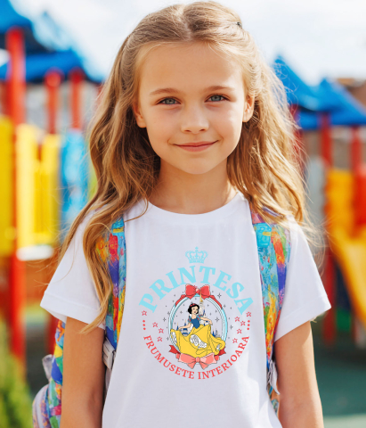 Tricou Copii cu Printesa - Oglinda Albei ca Zapada 100% Bumbac, Alb, 10 Ani [2]