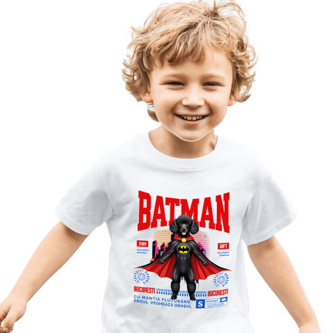 SuperEroi si Personaje TV - Tricou Femei, Barbati, Copii, Fata, Baiat, Unisex Personalizat Pudel În Costum de Batman – Câine Supererou pentru Copii și Iubitorii de Animale