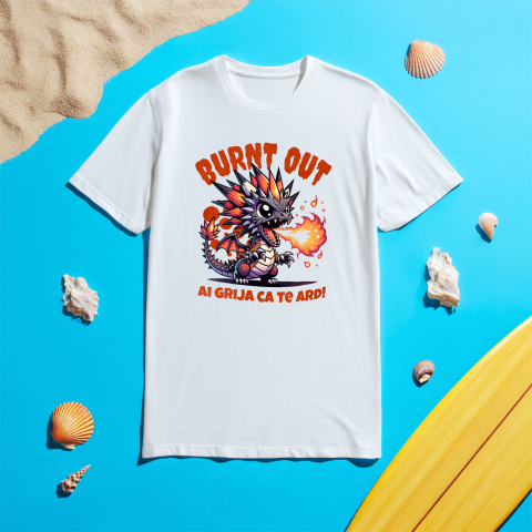 Tricou Femei, Barbati, Copii, Fata, Baiat, Unisex Personalizat Costum Pui Dragon cu Flăcări - "Ai Grija Ca Te Ard!" - Personalizat pentru Copii [4]