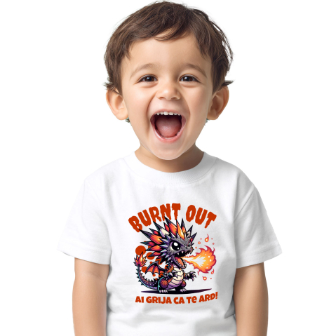 Tricou Femei, Barbati, Copii, Fata, Baiat, Unisex Personalizat Costum Pui Dragon cu Flăcări - "Ai Grija Ca Te Ard!" - Personalizat pentru Copii [1]