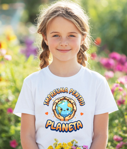 Tricou Femei, Barbati, Copii, Fata, Baiat, Unisex Personalizat "Pui și Planeta Pământ - Produse Personalizate pentru Familie, Copii, Tati și Prieteni" [2]