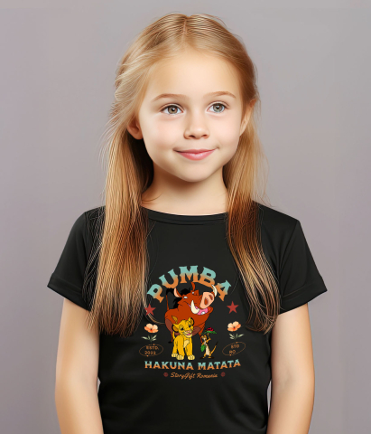 Tricou Copii cu Pumba si Prietenii – Ziua Magica printre Flori 100% Bumbac, Negru, 12 Ani [2]