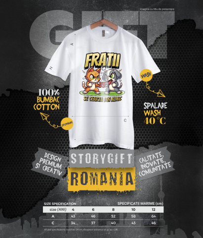 Tricou Femei, Barbati, Copii, Fata, Baiat, Unisex Personalizat Pisica și Câine – Război Amuzant între Frați „Se Cearta Din Nimic” – Cadou Personalizat [5]