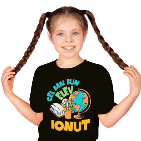 EDUCATIE - Tricou Femei, Barbati, Copii, Fata, Baiat, Unisex Personalizat Rechizite Școlare Personalizate: Glob Pământesc, Carioci, Pensule și Cadouri Educaționale pentru Familie și Copii