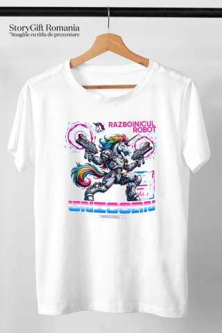 Tricou Femei, Barbati, Copii, Fata, Baiat, Unisex Personalizat Robot Unicorn cu Arme și Coamă Multicolor - Razboinicul Unicorn [2]