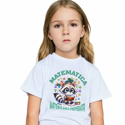 EDUCATIE - Tricou Femei, Barbati, Copii, Fata, Baiat, Unisex Personalizat Caiet Matematică Personalizat cu Sconcs - Materia Mea Preferată pentru Școală