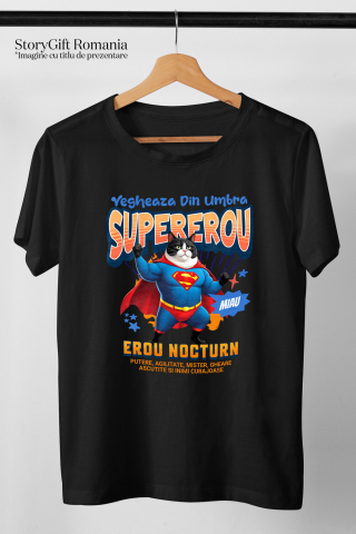 Tricou Femei, Barbati, Copii, Fata, Baiat, Unisex Personalizat Scottish Fold în Costum de Superman – Cadoul Perfect pentru Iubitorii de Pisici [2]