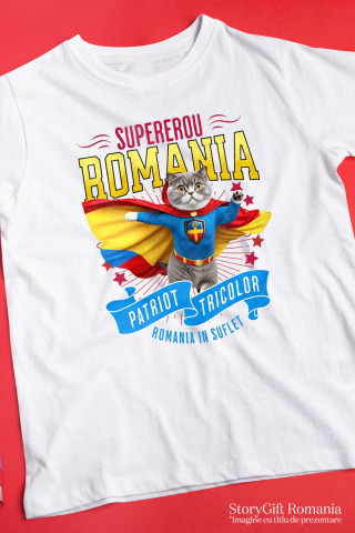 Tricou Femei, Barbati, Copii, Fata, Baiat, Unisex Personalizat Pisica Scottish Fold în Costum de Căpitan România – Cadou Personalizat pentru Iubitorii de Pisici [2]