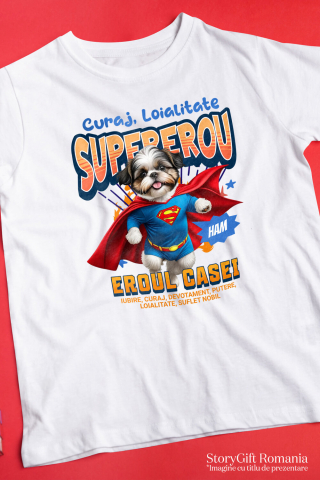 Tricou Femei, Barbati, Copii, Fata, Baiat, Unisex Personalizat Shih Tzu în Costum de Superman – Produse Personalizate pentru Copii și Familie [2]