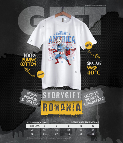 Tricou Femei, Barbati, Copii, Fata, Baiat, Unisex Personalizat Pisica Sphynx în Costum de Captain America cu Pelerină - Cadou Personalizat pentru Copii și Iubitorii de Pisici [5]