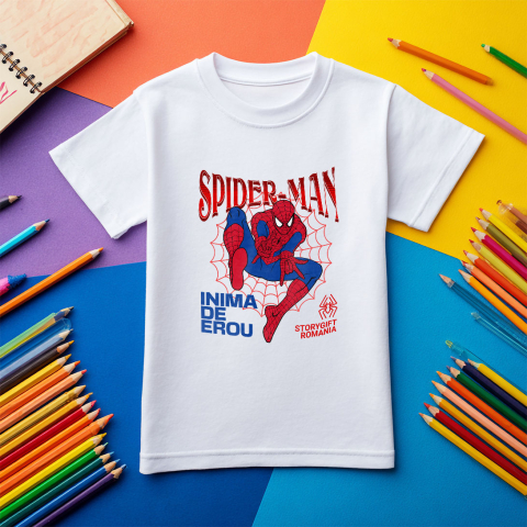 Tricou Copii cu Spidere-Man - Aventuri Nebune pe Zidurile Orasului 100% Bumbac, Alb, 10 Ani [4]