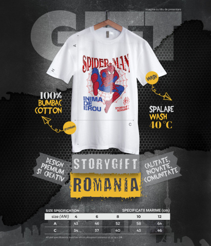 Tricou Copii cu Spidere-Man - Aventuri Nebune pe Zidurile Orasului 100% Bumbac, Alb, 10 Ani [5]