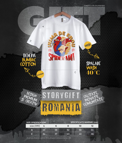 Tricou Copii cu Spidere-Man - Calatoria Eroului cu Puteri de Paianjen 100% Bumbac, Alb, 12 Ani [5]