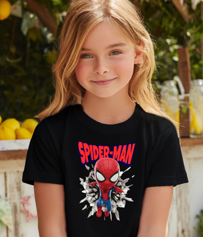 Tricou Copii cu Spiderman - Povestea Captivantă în Cadru 100% Bumbac, Negru, 12 Ani [3]