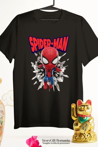 Tricou Copii cu Spiderman - Povestea Captivantă în Cadru 100% Bumbac, Negru, 12 Ani [4]