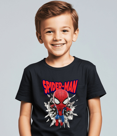 Tricou Copii cu Spiderman - Povestea Captivantă în Cadru 100% Bumbac, Negru, 12 Ani [2]