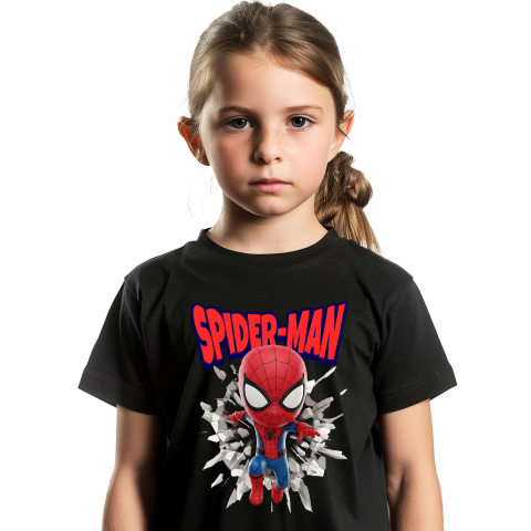 Tricou Copii cu Spiderman - Povestea Captivantă în Cadru 100% Bumbac, Negru, 12 Ani [1]