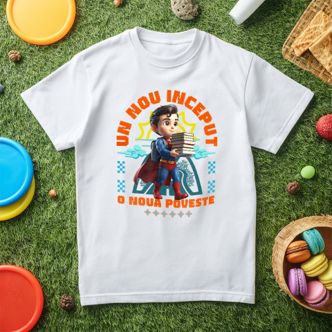 Tricou Copii cu Spiderman – Primii Pași Spre Cunoaștere Cu Superputeri 100% Bumbac, Alb, 8 Ani [4]