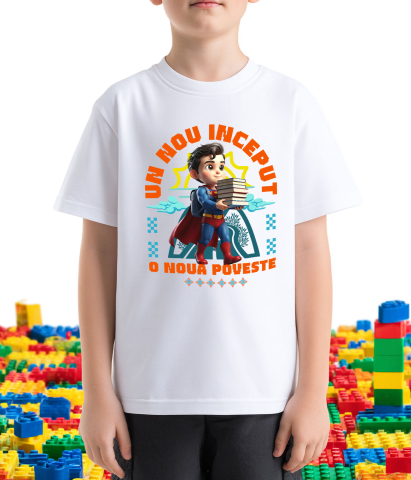Tricou Copii cu Spiderman – Primii Pași Spre Cunoaștere Cu Superputeri 100% Bumbac, Alb, 8 Ani [2]