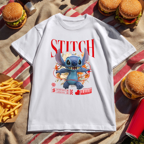 Tricou Copii cu Stitch: Flori Magice din Universul Disney 100% Bumbac, Alb, 10 Ani [4]