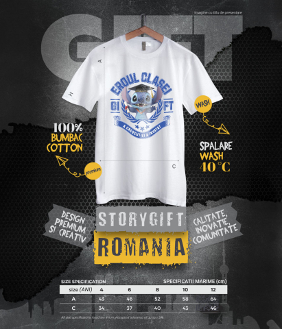 Tricou Copii cu Stitch: Zambete Si Curaj La Scoala 100% Bumbac, Alb, 10 Ani [5]