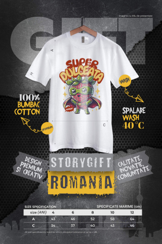 Tricou Femei, Barbati, Copii, Fata, Baiat, Unisex Personalizat Super Erou Căpșună cu Capa Roșie – Cadou Personalizat „Super Dulceață” pentru Copii [3]