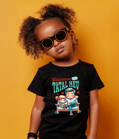 Tricou Femei, Barbati, Copii, Fata, Baiat, Unisex Personalizat Tata și Fiica Pe Bancă „Cu Tatal Meu” – Cadou Personalizat Familie și Relaxare [3]